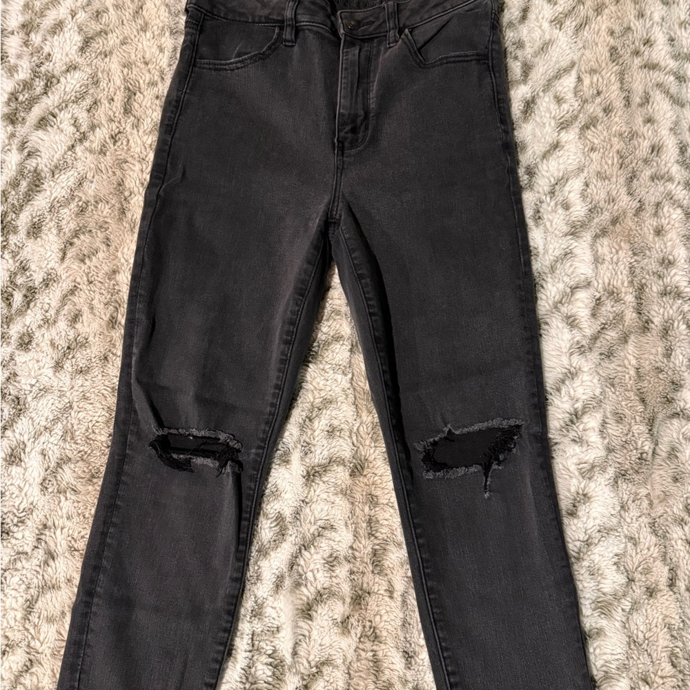 American Eagle Outfitters Black Ripped Skinny Jeans